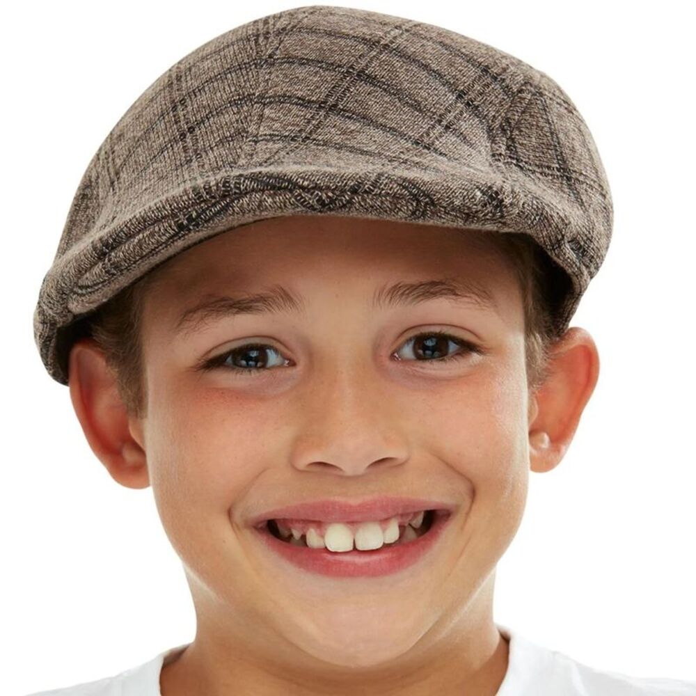 Smiffys Childrens/Kids Plaid Driving Cap / Brown/Black